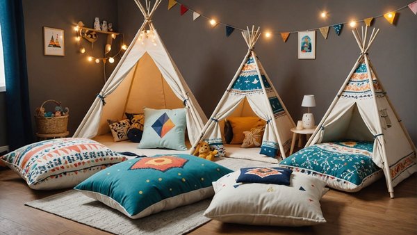 Coussins enfants pour tipi : confort et couleurs au rendez-vous
