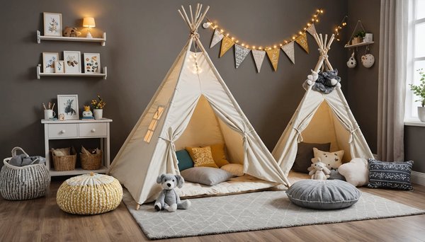 Top coussins pour tipi d'enfants : confort et style coloré