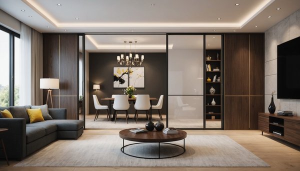 Aménagement intérieur réussi avec des cloisons coulissantes